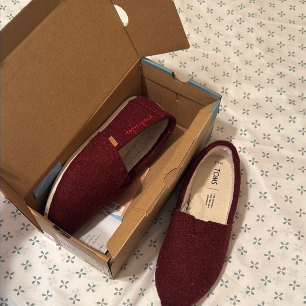 TOMS Kids Red Slip-On Shoes